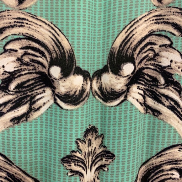 BCBGMaxAzria Size XS Trompe L’oeil Print Mint Green V-Neck Dress - Picture 13 of 13